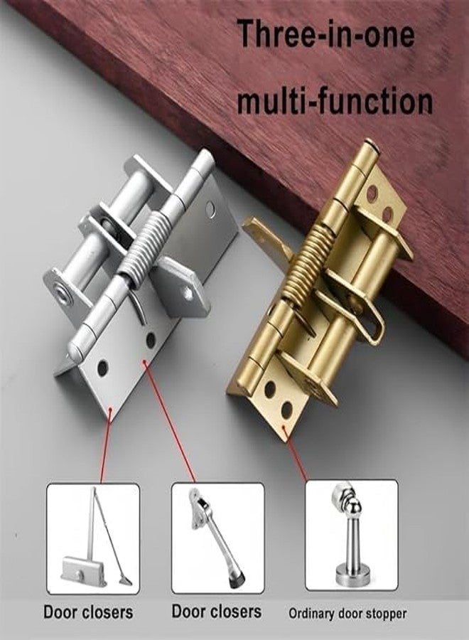 JAMBUVANTI Automatically Door Hinge Lock, Automatic Self-Closing Door Hinges Heavy Duty Spring Door Closer | Door Closer for Gate, Kitchen Cabinets, Closet, Wooden Fences Multicolor (1) - Image 2